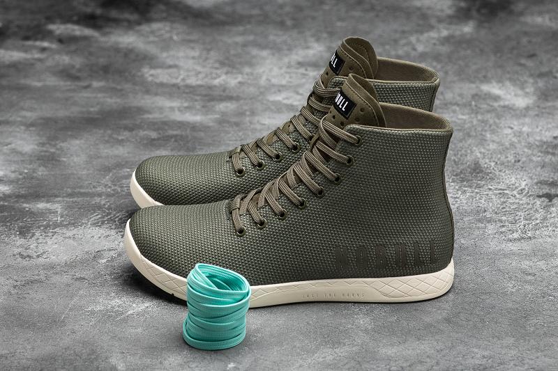 Olive Nobull High-Top Army Ivory Women's Trainers | CA D2039F